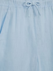 Reiss Ice Blue Cleo Senior Linen Drawstring Trousers - Image 6 of 6