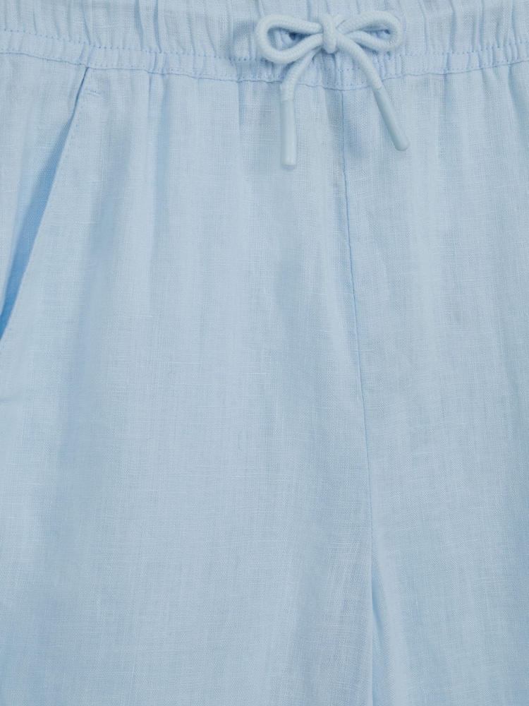 Reiss Ice Blue Cleo Senior Linen Drawstring Trousers - Image 6 of 6