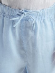 Reiss Ice Blue Cleo 4-9 yrs Linen Drawstring Trousers - Image 4 of 6