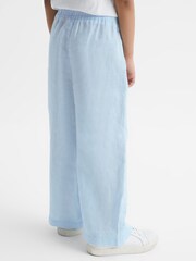 Reiss Ice Blue Cleo 4-9 yrs Linen Drawstring Trousers - Image 5 of 6