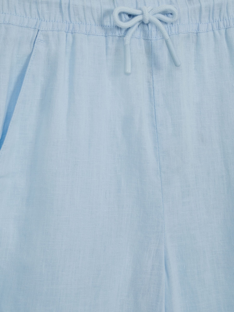 Reiss Ice Blue Cleo 4-9 yrs Linen Drawstring Trousers - Image 6 of 6