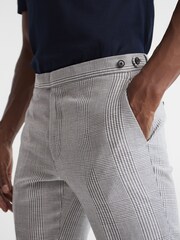 Reiss Grey Matinee Wool Linen Blend Slim Fit Trousers - Image 4 of 6