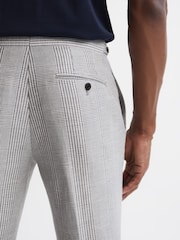 Reiss Grey Matinee Wool Linen Blend Slim Fit Trousers - Image 6 of 6