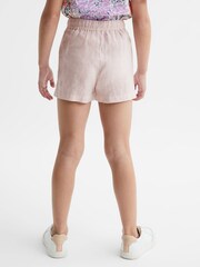 Rosa claro - Pantalones cortos de lino con cordón ajustable Cleo de Reiss - Imagen 5 de 6