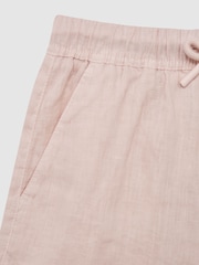 Rosa claro - Pantalones cortos de lino con cordón ajustable Cleo de Reiss - Imagen 6 de 6