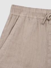 Reiss Mink Cleo 9-12 yrs Linen Drawstring Shorts - Image 6 of 6