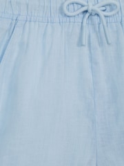 Reiss Ice Blue Cleo 4-9 yrs Linen Drawstring Shorts - Image 6 of 6