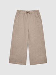 Reiss Mink Cleo 9-12 yrs Linen Drawstring Trousers - Image 2 of 6