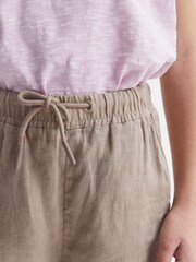 Reiss Mink Cleo 9-12 yrs Linen Drawstring Trousers - Image 4 of 6