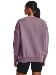 Under Armour Purple Oversized Icon Fleece Crew Sweatshirt - Image 2 of 6