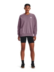 Under Armour Purple Oversized Icon Fleece Crew Sweatshirt - Image 3 of 6