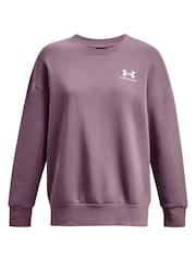 Under Armour Purple Oversized Icon Fleece Crew Sweatshirt - Image 5 of 6