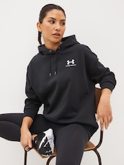 Negro - Sudadera básica de corte extragrande con capucha en polar de Under Armour - Imagen 1 de 7