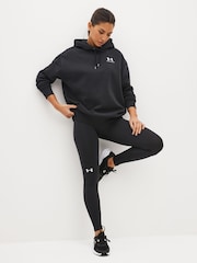 Negro - Sudadera básica de corte extragrande con capucha en polar de Under Armour - Imagen 2 de 7