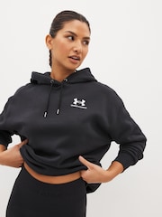 Negro - Sudadera básica de corte extragrande con capucha en polar de Under Armour - Imagen 4 de 7