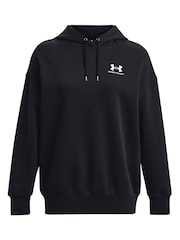 Negro - Sudadera básica de corte extragrande con capucha en polar de Under Armour - Imagen 6 de 7