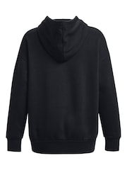 Negro - Sudadera básica de corte extragrande con capucha en polar de Under Armour - Imagen 7 de 7