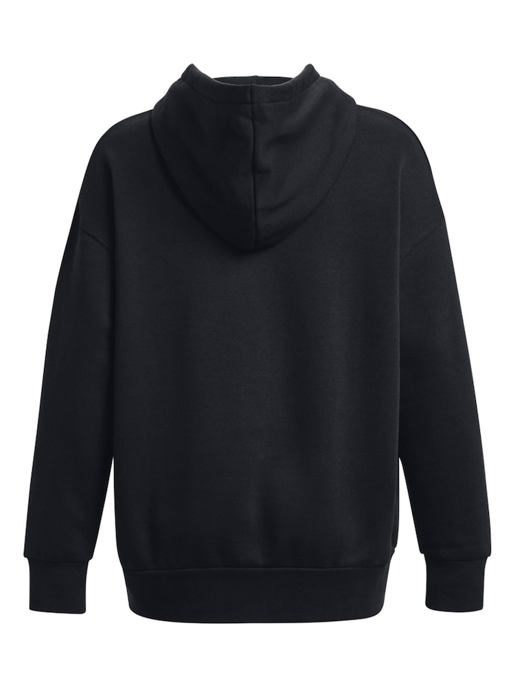 Negro - Sudadera básica de corte extragrande con capucha en polar de Under Armour - Imagen 7 de 7