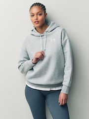 Gris - Sudadera básica de corte extragrande con capucha en polar de Under Armour - Imagen 1 de 9