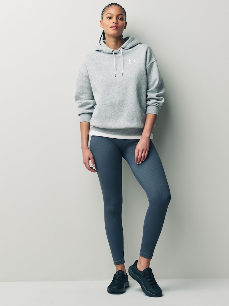 Gris - Sudadera básica de corte extragrande con capucha en polar de Under Armour - Imagen 2 de 9