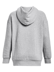Gris - Sudadera básica de corte extragrande con capucha en polar de Under Armour - Imagen 9 de 9
