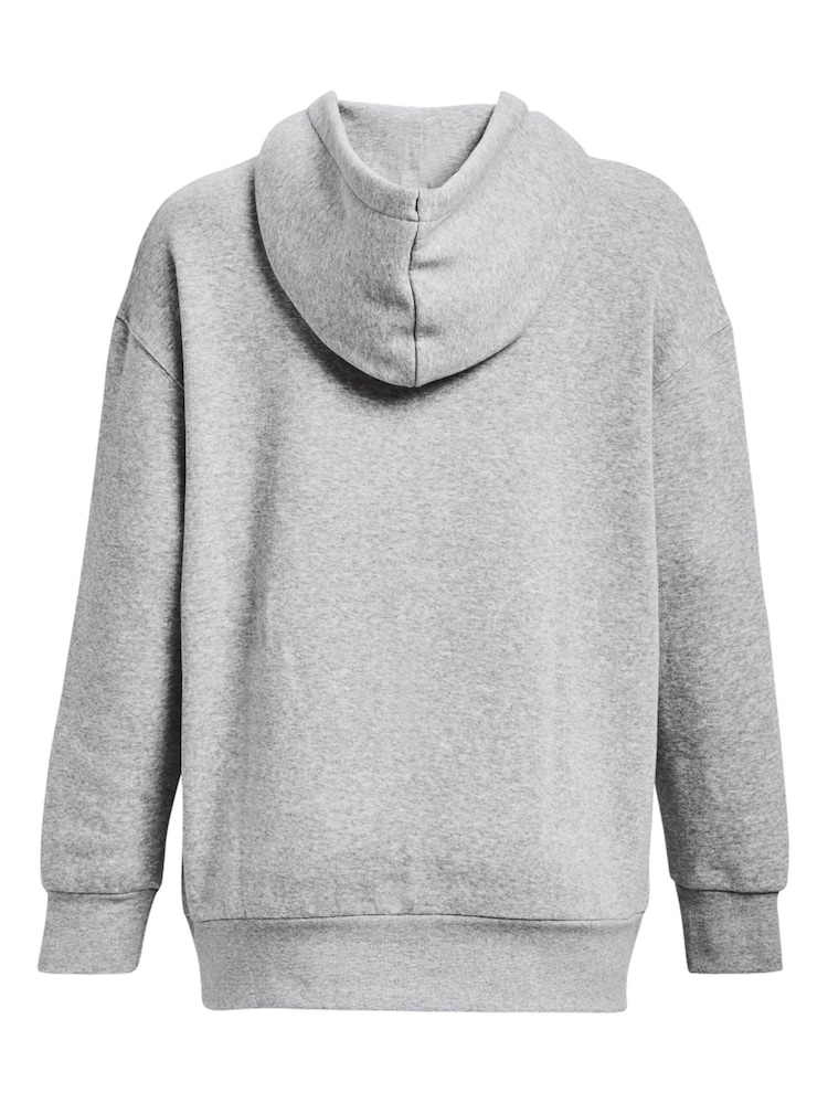 Gris - Sudadera básica de corte extragrande con capucha en polar de Under Armour - Imagen 9 de 9