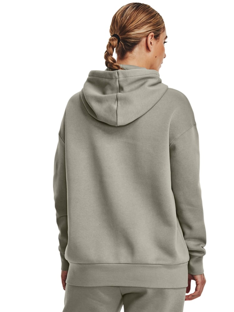 Under Armour Green Oversized Essential Fleece Hoodie - Image 2 of 6