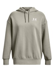 Under Armour Green Oversized Essential Fleece Hoodie - Image 5 of 6