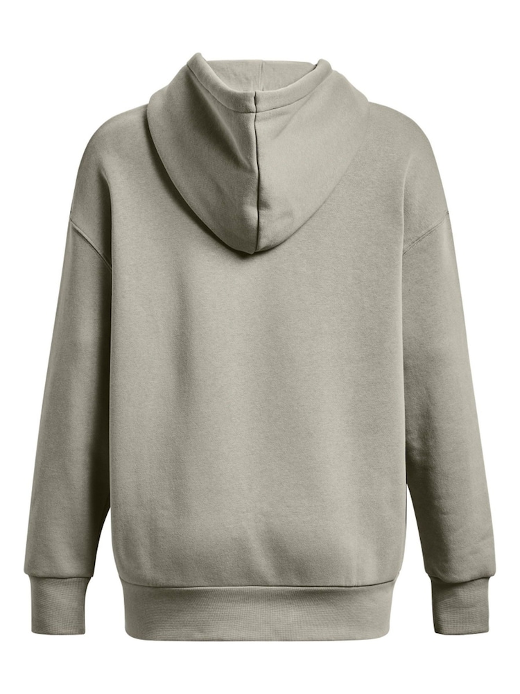 Under Armour Green Oversized Essential Fleece Hoodie - Image 6 of 6