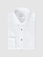 Reiss White Marcel Slim Fit Cotton Marcella Tuxedo Shirt - Image 1 of 9