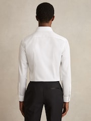 Reiss White Marcel Slim Fit Cotton Marcella Tuxedo Shirt - Image 6 of 9