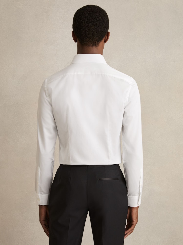 Buy Reiss White Marcel Cotton Marcella Tuxedo Shirt Regular-Fit
