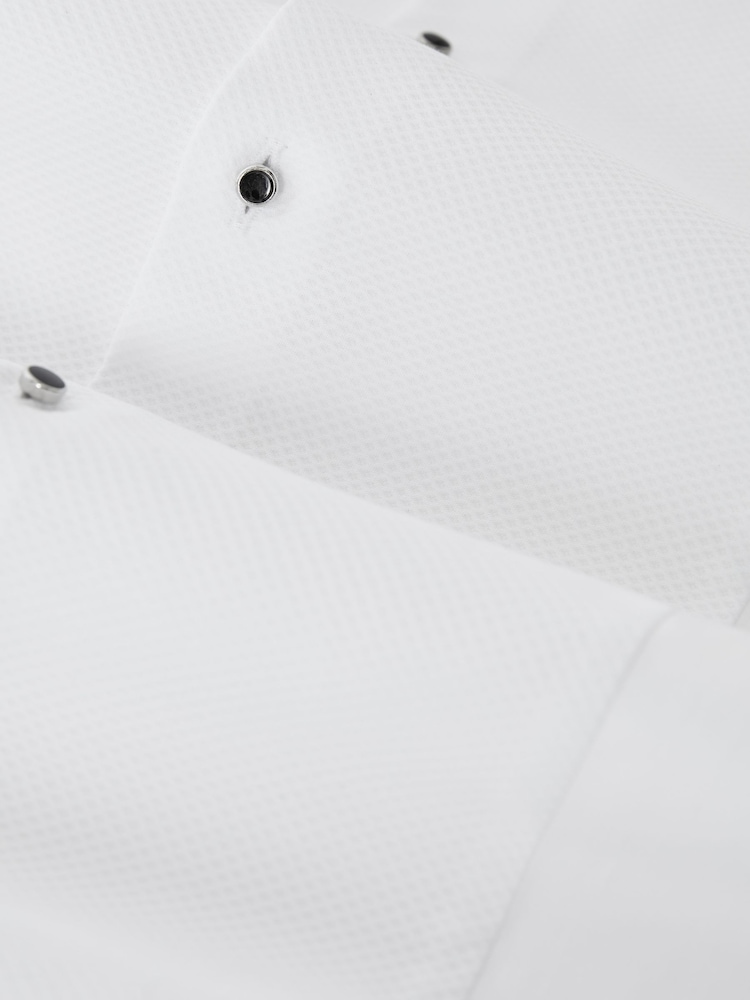 Reiss White Marcel Slim Fit Cotton Marcella Tuxedo Shirt - Image 9 of 9