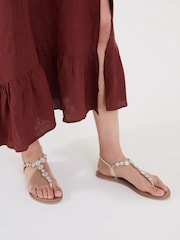 Accessorize Gold Rome Sparkle Sandals - Image 1 of 4