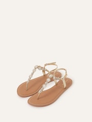 Accessorize Gold Rome Sparkle Sandals - Image 2 of 4