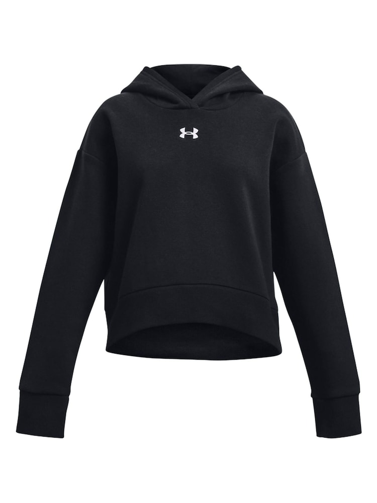 Under Armour Black Rival Fleece Crop Hoodie - Image 1 of 2