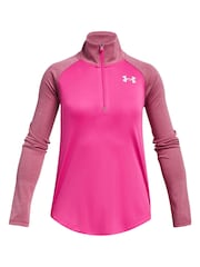 Under Armour Pink Tech Graphic 1/2 Zip Sweatshirt - Image 1 of 2