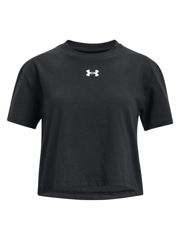 Under Armour Black Crop Sportstyle Logo Short Sleeve T-Shirt - Image 1 of 2