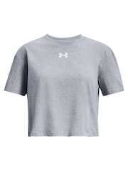 Under Armour Grey Crop Sportstyle Logo Short Sleeve T-Shirt - Image 1 of 2