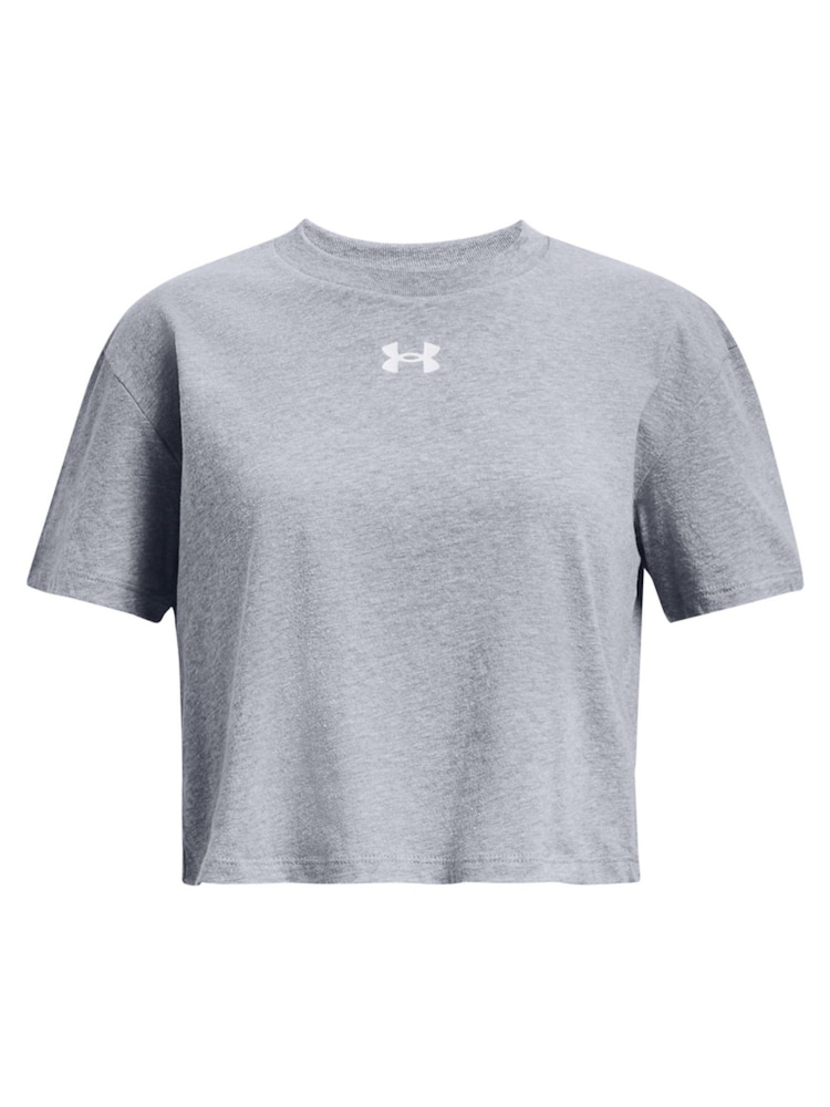 Under Armour Grey Crop Sportstyle Logo Short Sleeve T-Shirt - Image 1 of 2