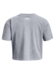 Under Armour Grey Crop Sportstyle Logo Short Sleeve T-Shirt - Image 2 of 2