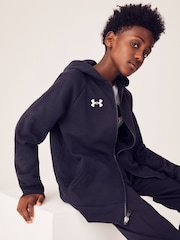 Under Armour Black Rival Fleece Full Zip Hoodie - Image 1 of 6