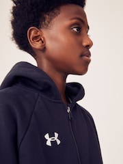 Under Armour Black Rival Fleece Full Zip Hoodie - Image 4 of 6