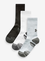 Under Armour Grey Performance Tech Crew Socks 3 Pack - Image 1 of 8