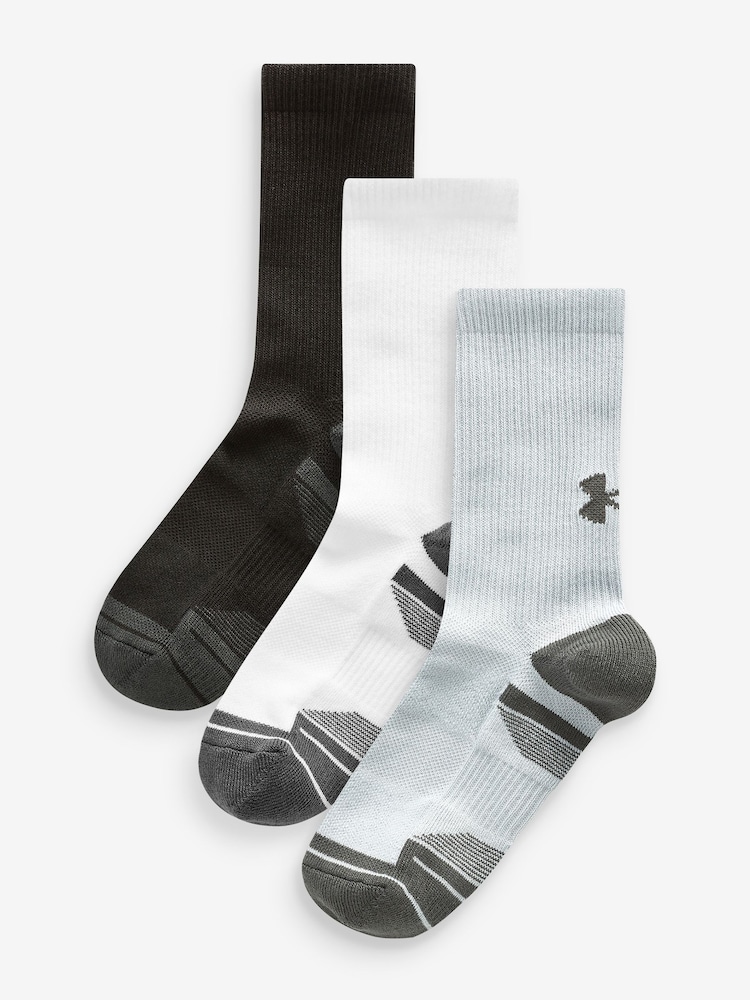 Under Armour Grey Performance Tech Crew Socks 3 Pack - Image 1 of 8
