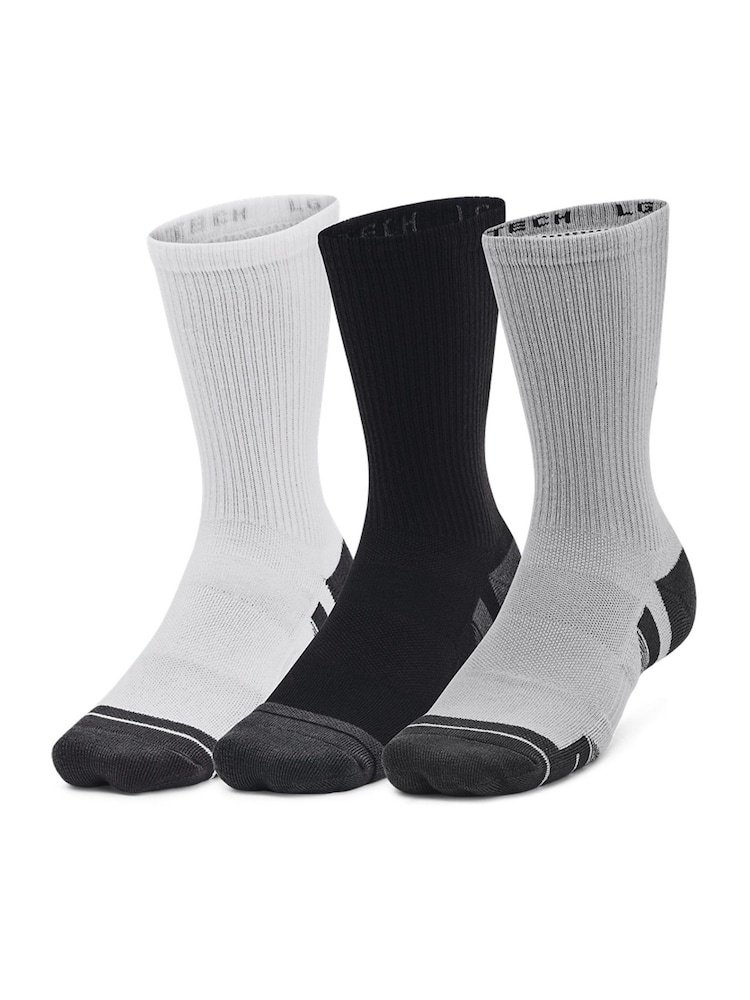 Under Armour Grey Performance Tech Crew Socks 3 Pack - Image 2 of 8