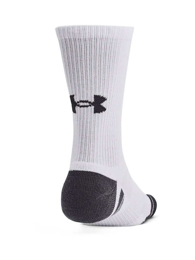 Under Armour White Performance Tech Crew Socks 3 Pack - Image 6 of 6