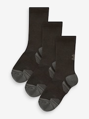 Under Armour Black Junior Perform Tech Crew Socks 3 Pack - Image 1 of 5