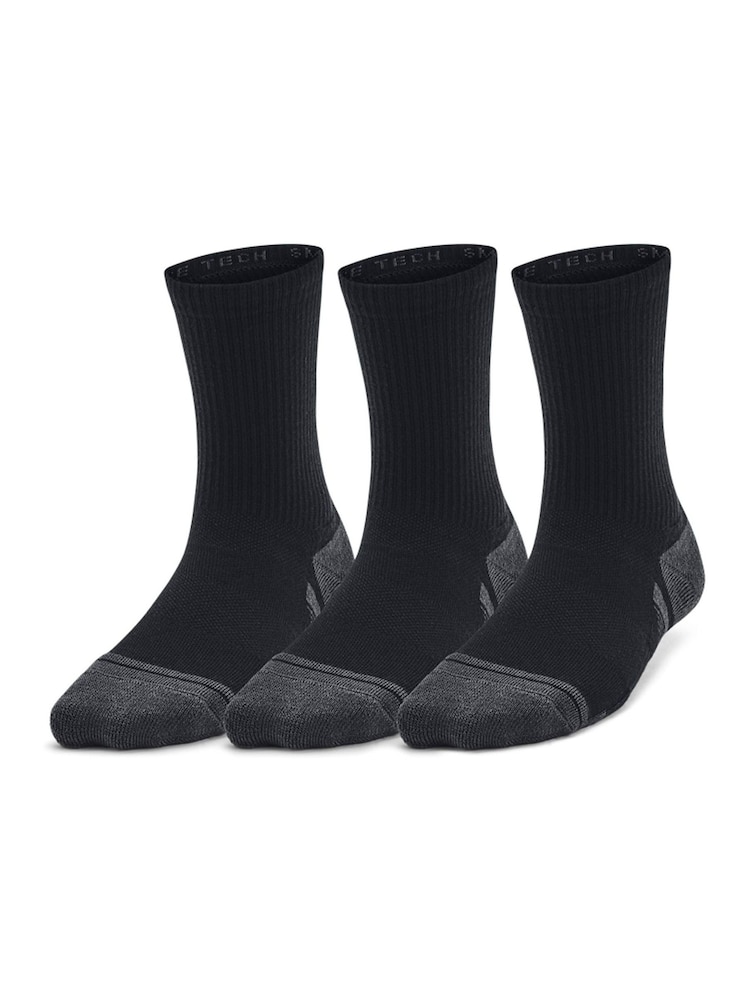 Under Armour Black Junior Perform Tech Crew Socks 3 Pack - Image 2 of 5