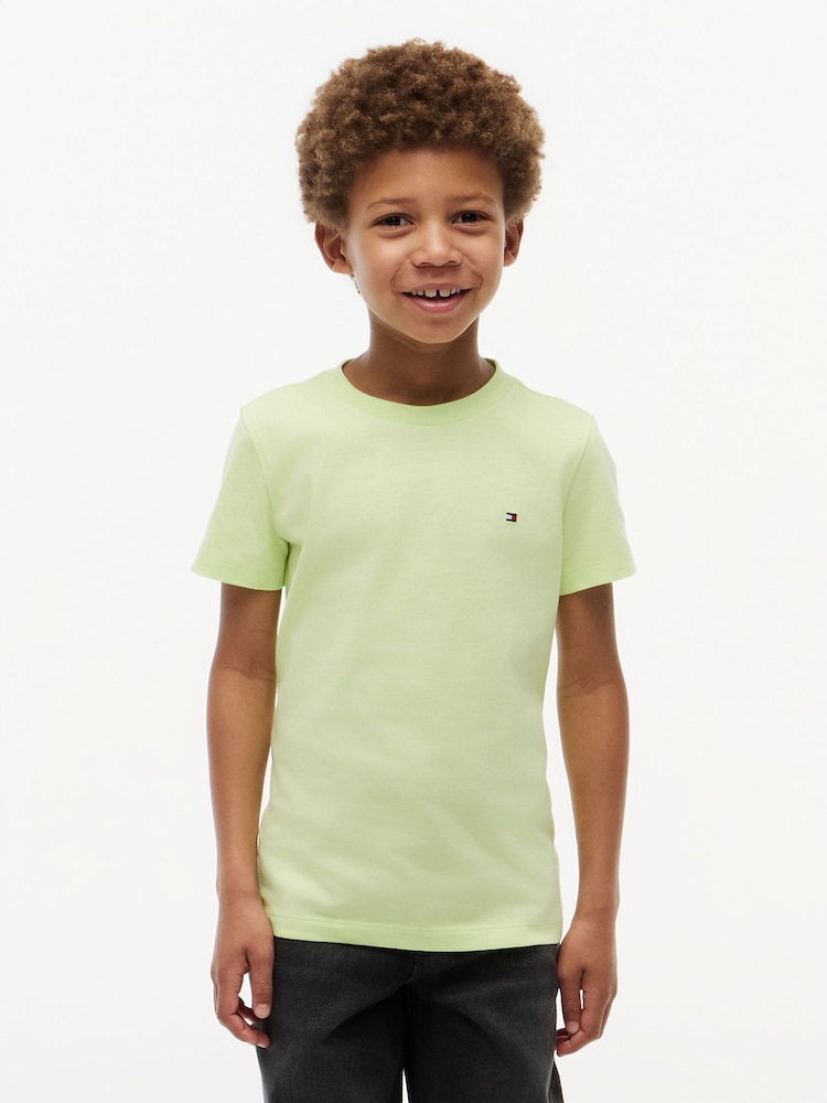 Tommy Hilfiger Green Essential Flag Embroidery Crew Neck T-Shirt - Image 1 of 5